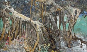 古榕伴清流圖 古榕伴清流圖