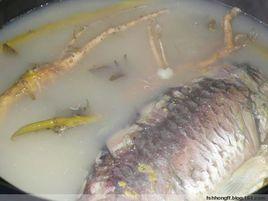 簕莧菜頭煲鯽魚 簕莧菜頭煲鯽魚