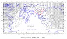 2011年6月份月全食可見區域圖