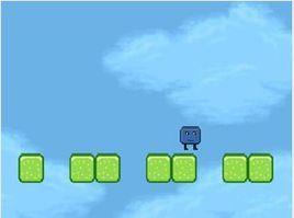 奔跑的藍色方塊