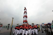 錢江觀潮節疊人塔