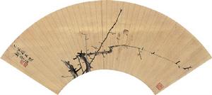 魏學濂 乙亥(1635年)作 花鳥 扇面