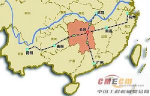 武廣、杭長昆客運專線示意圖　