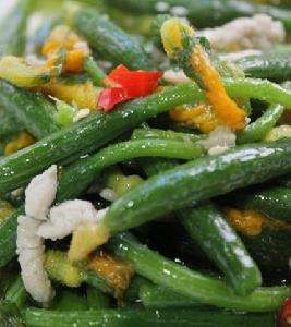 小黃瓜花炒肉絲