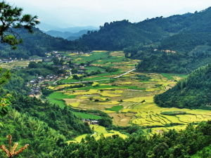 2008年秋鳥瞰永安管姓祖地福建永安市小陶鎮石峰村