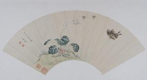 馬荃草蟲花卉圖扇頁 馬荃草蟲花卉圖扇頁