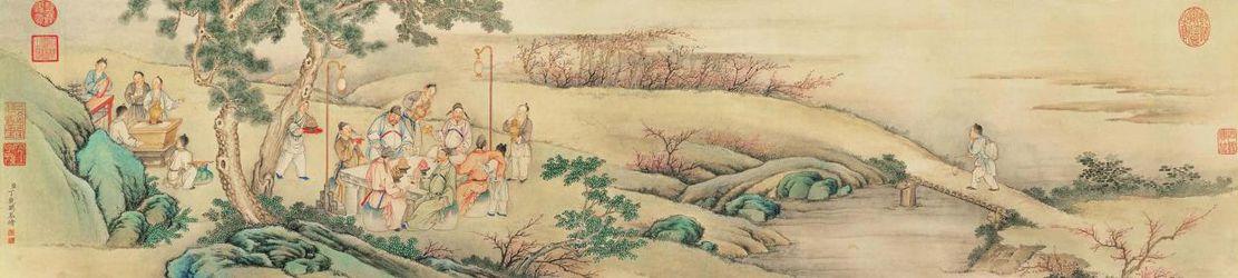 《夜宴桃李園圖卷》（清&middot;丁觀鵬）