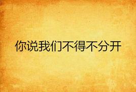 你說我們不得不分開 你說我們不得不分開