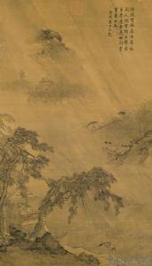 元人風雨歸舟圖軸