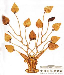 南北朝牛頭鹿角形金步搖 南北朝牛頭鹿角形金步搖