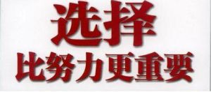 選擇比努力更重要