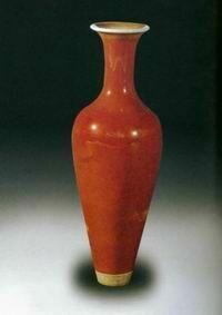 清康熙豇豆紅釉瓶 清康熙豇豆紅釉瓶
