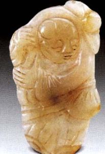 清持荷童子玉牌 清持荷童子玉牌