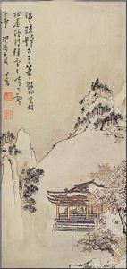 溥心畲古寺疏鍾圖 溥心畲古寺疏鍾圖