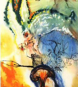 薩爾瓦多&middot;達利繪製的愛麗絲掉進兔子洞情節