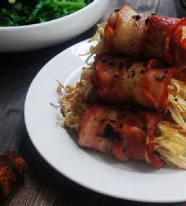 烤培根金針菇芝麻卷 烤培根金針菇芝麻卷