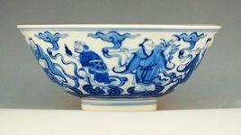 清青花八仙過海紋碗 清青花八仙過海紋碗