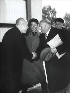 (圖)1958年11月6日,中國政治法律學會會長董必武在成都會見以哈費茲·薩貝克為團長的阿聯埃及地區法律工作者代表團。