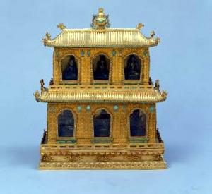 金嵌珍珠松石樓式龕