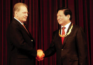 劉淇獲得奧林匹克金質勳章