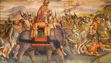 面對羅馬及諸部落軍隊連戰皆捷的漢尼拔在土耳其受挫，被迫回撤。
