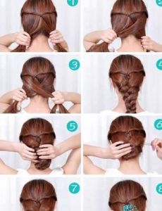 圖解時尚女性盤發