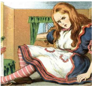 在童話《愛麗絲夢遊仙境》中，主角愛麗絲的身體能夠變大縮小
