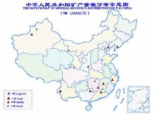 中國鈾礦分布圖