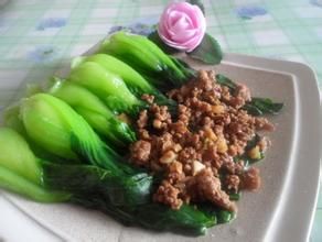 蒜茸肉末油菜 蒜茸肉末油菜