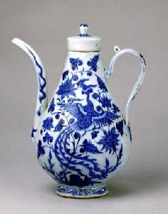 元青花鳳穿牡丹紋執壺 元青花鳳穿牡丹紋執壺