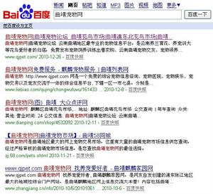 百度搜尋頁截圖