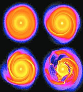 電腦模擬圖顯示類木行星形成過程