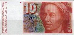 第六版10元瑞士法郎正面的歐拉肖像