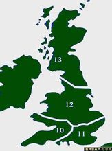 英國本土4個防空作戰地域圖