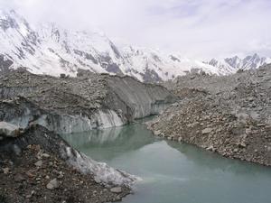 喜士帕爾冰川末端冰磧湖