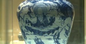 嘉靖青花群仙祝壽圖蓋罐