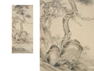 清錢維城松梅芝仙圖軸 清錢維城松梅芝仙圖軸