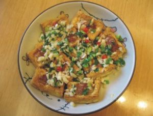 蒜香肉末煎釀豆腐 蒜香肉末煎釀豆腐