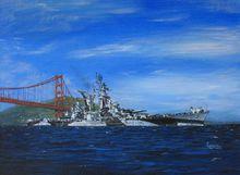 阿拉斯加號穿過舊金山大橋