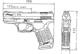 （圖）P99手槍的尺寸