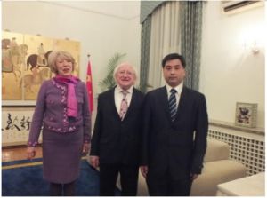 張犇晉與愛爾蘭總統希金斯交流