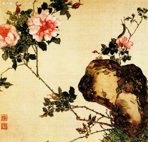 明陳道復牡丹花卉圖軸 明陳道復牡丹花卉圖軸