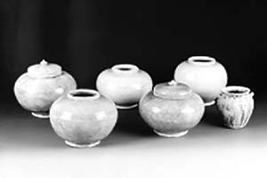 （圖）出土的青瓷罐和釉陶罐