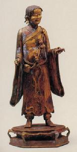 鎏金寒山銅造像 鎏金寒山銅造像