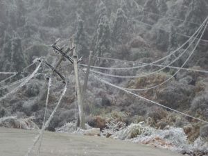 凍雨造成電力設施損壞