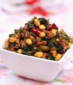 雪裡紅炒黃豆 雪裡紅炒黃豆