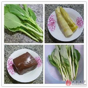 鮮蔬鵝血湯製作步驟1