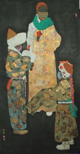 代表作 張學英   遙尺寸 97X185    2013年  材料：皮紙、墨、礦物顏料、金屬箔_副本