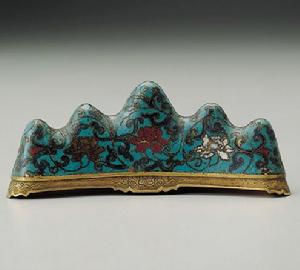 明-清掐絲琺瑯筆架 明-清掐絲琺瑯筆架