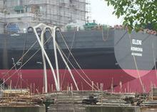 薄膜通風管在船舶修造現場圖片